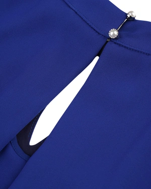 Turkish blue chiffon dress with neckline detail | SUMMER COLLECTION - 2