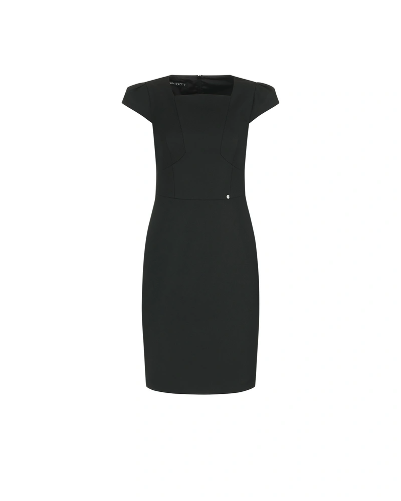 Robe noire classique avec encolure carrée | NOUVEAUTÉS