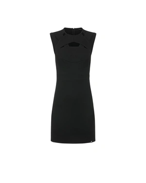 Black dress with striking cutouts at the neckline area | Dresses