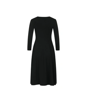 Black dress with elegant silhouette and cut-out detail at the neckline | Business collection | Dika.rs - 1 Black dress with elegant silhouette and cut-out detail at the neckline | Business collection - 1