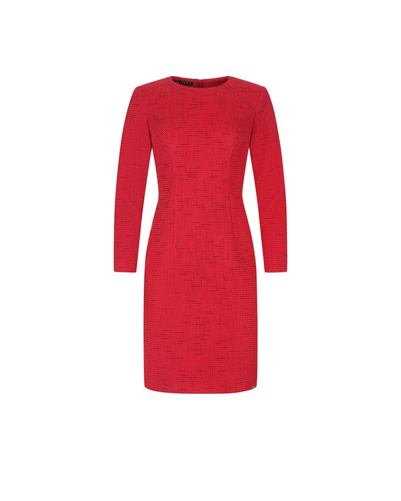 Rochie roșie din tweed de bumbac | Rochii