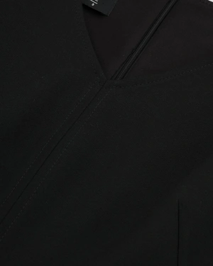 Classic black dress with short sleeves and V-neckline | COLLECTION - 2