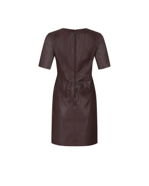 Burgundy eco-leather dress | Dresses | Dika.ge - 1 Burgundy eco-leather dress | Dresses - 1