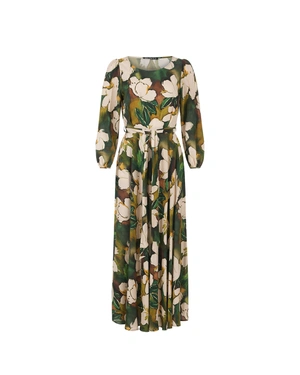 Long floral viscose dress in green shades | Dresses | Dika.rs Long floral viscose dress in green shades | Dresses