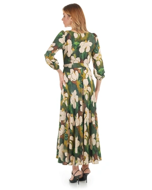 გრძელი ყვავილოვანი ვისკოზის კაბა მწვანე ტონალობებში | კაბები | Dika.ge - 5 გრძელი ყვავილოვანი ვისკოზის კაბა მწვანე ტონალობებში | კაბები - 5