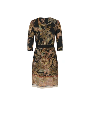 Stylish autumn viscose dress with Indian print | Iconic colors - 1