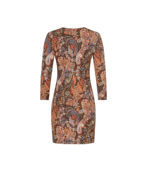 Dress with paisley motif in earthy tones | Dresses | Dika.ge - 1 Dress with paisley motif in earthy tones | Dresses - 1