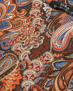 Dress with paisley motif in earthy tones | Dresses | Dika.ge - 2 Dress with paisley motif in earthy tones | Dresses - 2