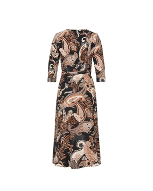 Long dress with V-neck and paisley print | NEW | Dika.ge - 1 Long dress with V-neck and paisley print | NEW - 1