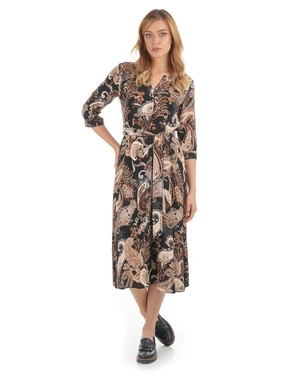 Long dress with V-neck and paisley print | NEW | Dika.ge - 4 Long dress with V-neck and paisley print | NEW - 4