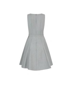 Silver-grey formal dress with lurex fibers | NEW - 1