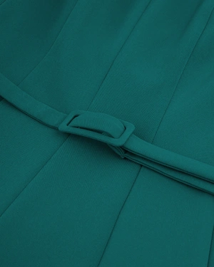 Elegant sleeveless dress in dark green | Dresses - 3