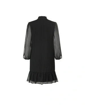 Фина черна шифонена рокля с дълъг ръкав | КОЛЕКЦИЯ | Dika.bg - 1 Фина черна шифонена рокля с дълъг ръкав | КОЛЕКЦИЯ - 1