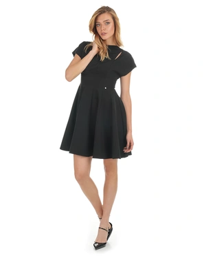 Black dress with cut-out neckline | Dresses - 4