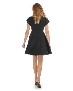 Black dress with cut-out neckline | Dresses - 5