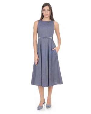 Лятна рокля от лен и памук в светлосиньо с деним ефект | Рокли | Dika.bg - 2 Лятна рокля от лен и памук в светлосиньо с деним ефект | Рокли - 2