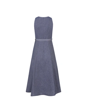 Лятна рокля от лен и памук в светлосиньо с деним ефект | Рокли | Dika.bg - 4 Лятна рокля от лен и памук в светлосиньо с деним ефект | Рокли - 4