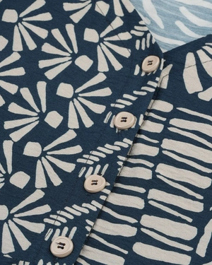 Blue and beige airy dress in certified viscose | Dresses - 5