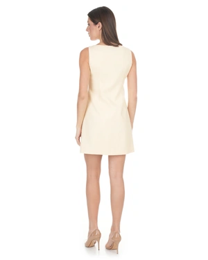 ელეგანტური კაბა კარაქისფერ ყვითელ ფერში | საქმიანი - 3