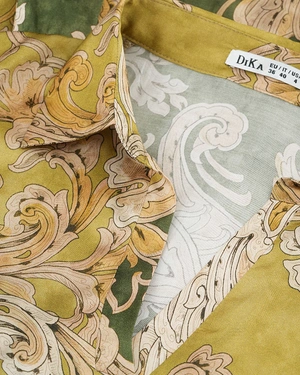 Rochie lungă cu motive indiene în verde și bej | Rochii | Dikastore.ro - 2 Rochie lungă cu motive indiene în verde și bej | Rochii - 2