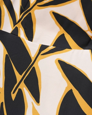 Long dress made of certified viscose in a beige and black color palette | Casual | Dika.bg - 5 Long dress made of certified viscose in a beige and black color palette | Casual - 5