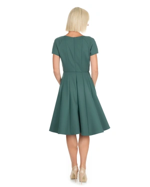 Dark green dress with flared bottom part | Dresses - 4