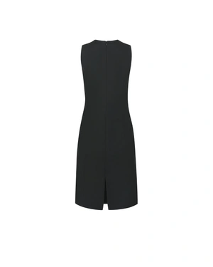 Black business dress with V-neck and asymmetrical buttons | NEW - 3