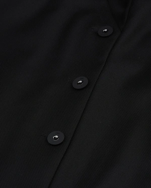 Black business dress with V-neck and asymmetrical buttons | NEW - 4