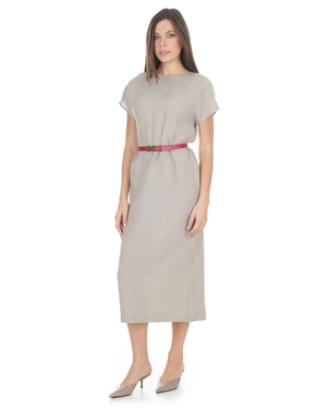 Long dress from 100% linen in organic light color | Pure cotton and linen collection - 1