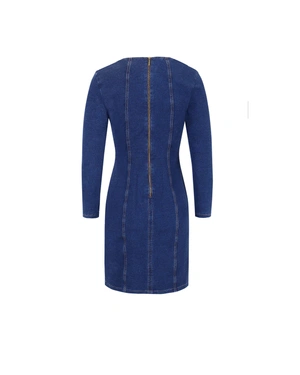 Вталена памучна дънкова рокля | Всички продукти - 1