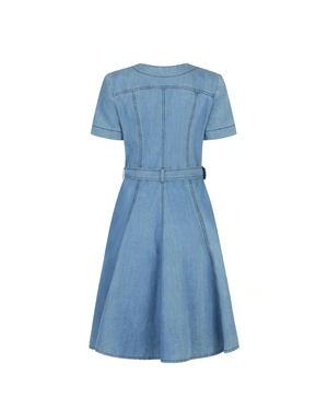 Rochie de vara bleumarin - imitatie denim din material usor si respirabil | Rochii | Dikastore.ro - 1 Rochie de vara bleumarin - imitatie denim din material usor si respirabil | Rochii - 1