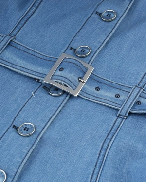 Rochie de vara bleumarin - imitatie denim din material usor si respirabil | Rochii | Dikastore.ro - 2 Rochie de vara bleumarin - imitatie denim din material usor si respirabil | Rochii - 2