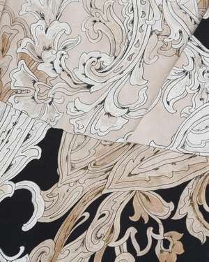 Black and beige long dress in viscose with Indian print | NEW | Dika.bg - 3 Black and beige long dress in viscose with Indian print | NEW - 3