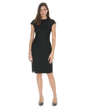 Elegant black dress with a straight silhouette | Dresses - 1