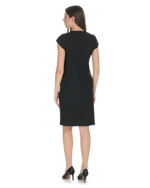 Elegant black dress with a straight silhouette | Dresses - 3