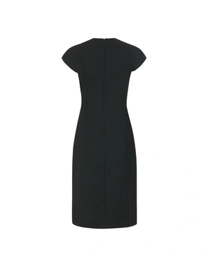 Elegant black dress with a straight silhouette | Dresses - 4