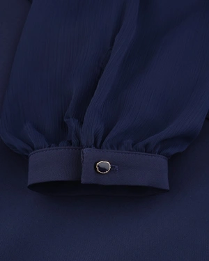 Elegant navy blue dress with sheer sleeves | Dresses | Dika.rs - 4 Elegant navy blue dress with sheer sleeves | Dresses - 4
