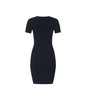 Knitted dress with V-neckline | Dresses - 1