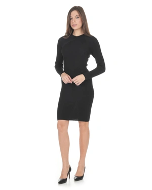 Black knit bodycon dress with long sleeves | NEW - 1