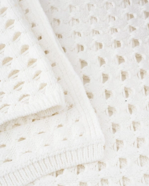 Rochie de plajă alba,  tricotată din bumbac | Rochii - 2