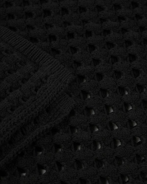 Rochie de plajă neagră,  tricotată din bumbac | COLECTIE DE VARĂ - 2