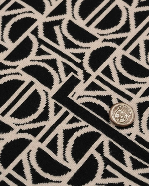 Knitted dress in black and beige with stylized logo | NEW | Dika.bg - 2 Knitted dress in black and beige with stylized logo | NEW - 2