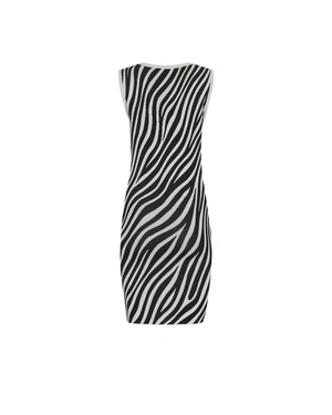 Knitted bodycon dress with zebra motif | Dresses - 3