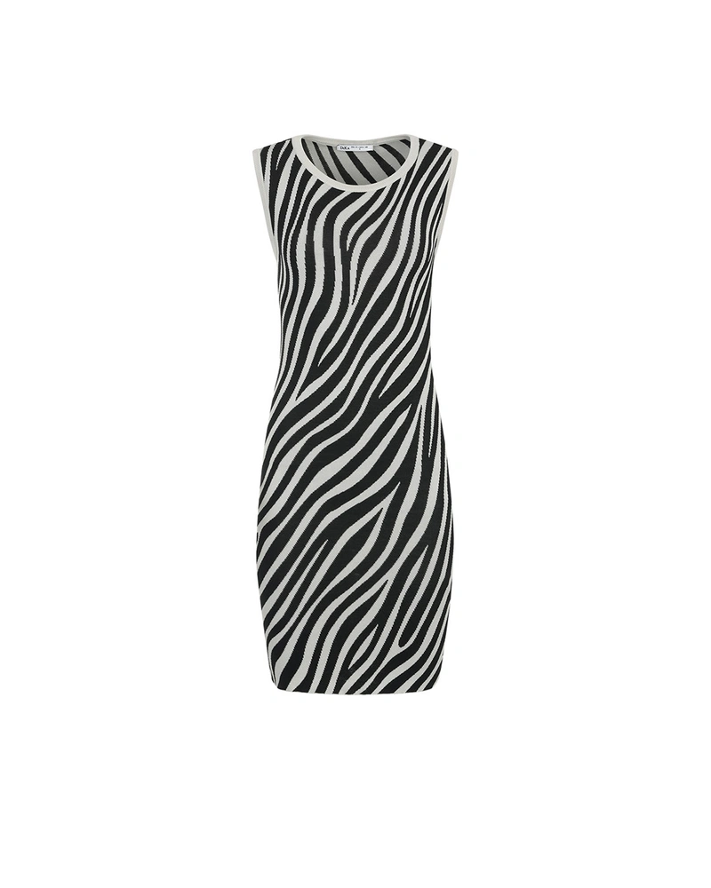 Knitted bodycon dress with zebra motif | Dresses