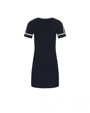 Rochie tricotată bleumarin cu accente contrastante | NOUTATI - 3