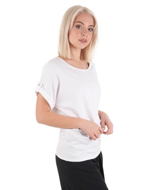 Casual t-shirt made of lyocell and cotton, with short sleeves and loose fit | SUMMER COLLECTION | Dikastore.ro - 3 Casual t-shirt made of lyocell and cotton, with short sleeves and loose fit | SUMMER COLLECTION - 3