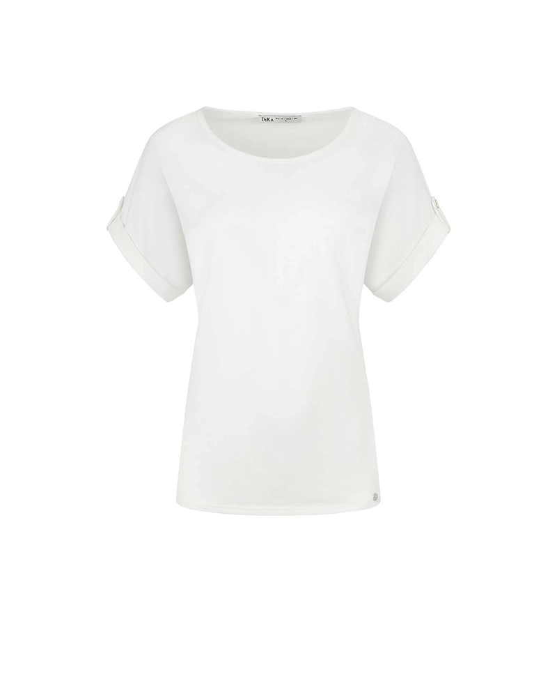 Tricou casual din lyocell și bumbac, cu mâneci scurte și cambrat | COLECTIE DE VARĂ