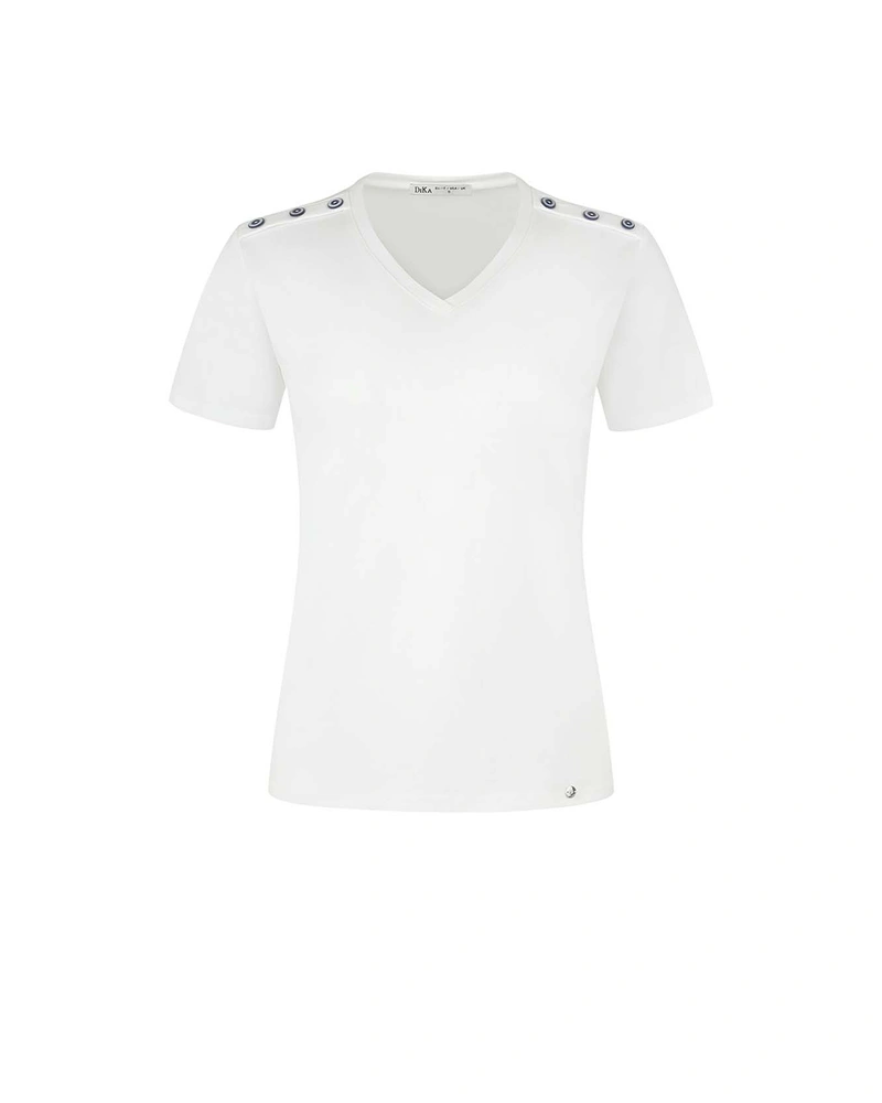 Tricou tricotat cu nasturi decorativi | T-shirts