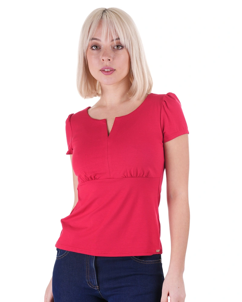 Viscose top with V-element | SUMMER COLLECTION