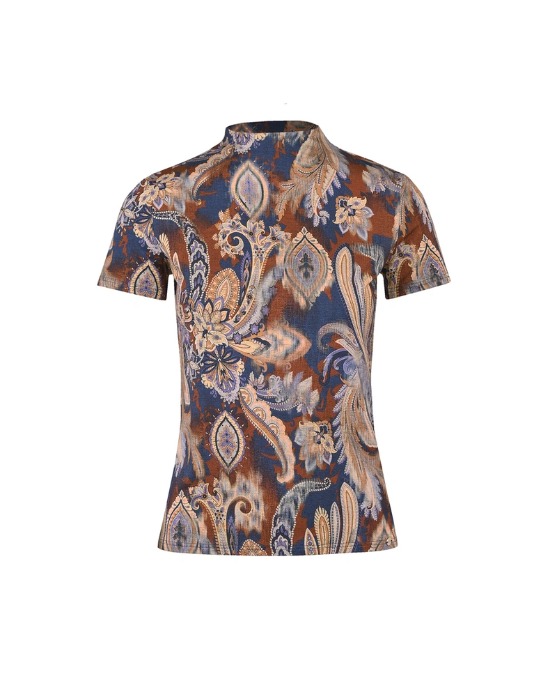 Stylized paisley print top | 
